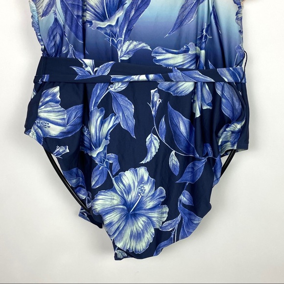 La Blanca Ombré Draped High Neck One Piece - Picture 8 of 12